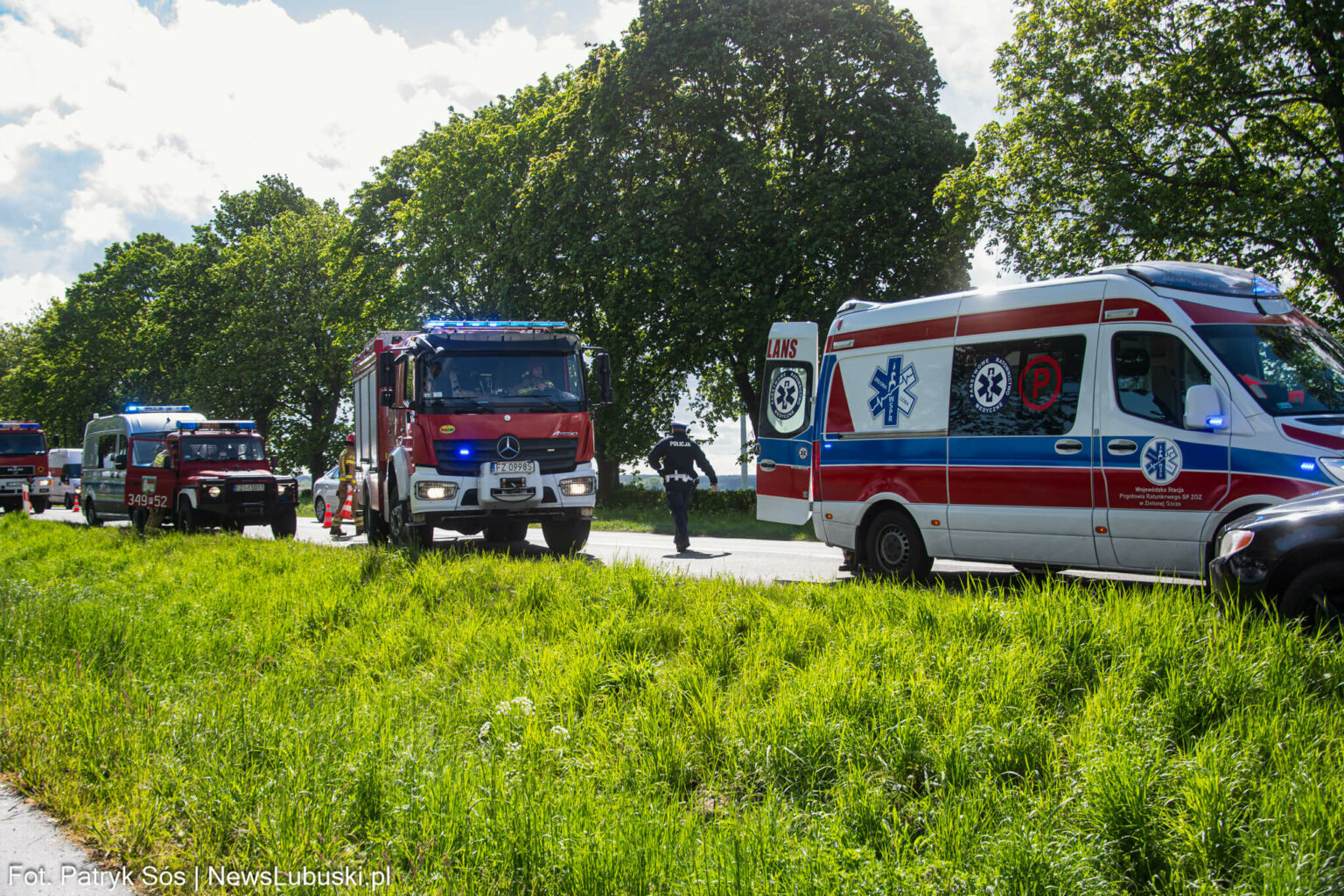 wypadek na DK32 - Wypadek koło Zielonej G&oacute;ry
