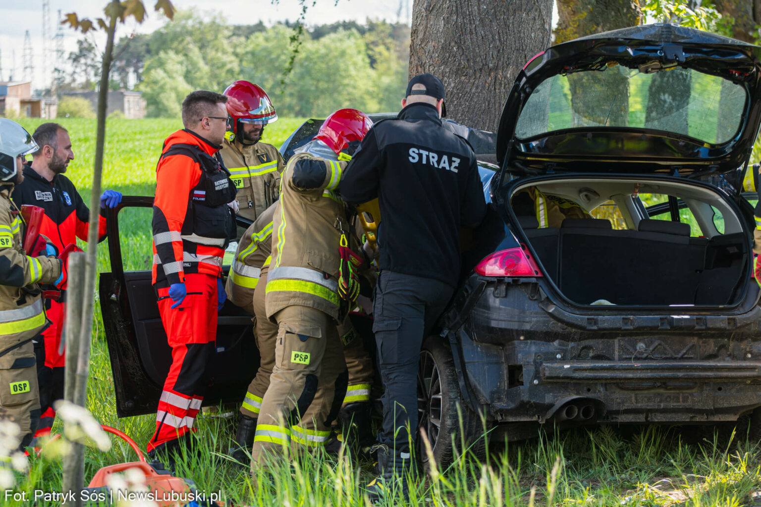 wypadek na DK32 - Wypadek koło Zielonej G&oacute;ry
