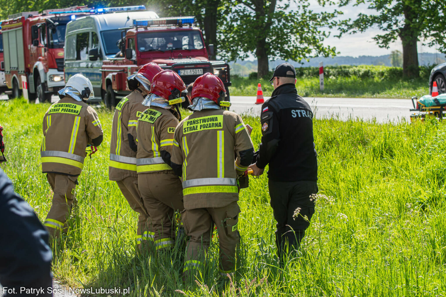 wypadek na DK32 - Wypadek koło Zielonej G&oacute;ry
