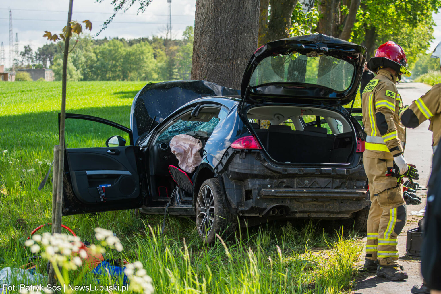 wypadek na DK32 - Wypadek koło Zielonej G&oacute;ry