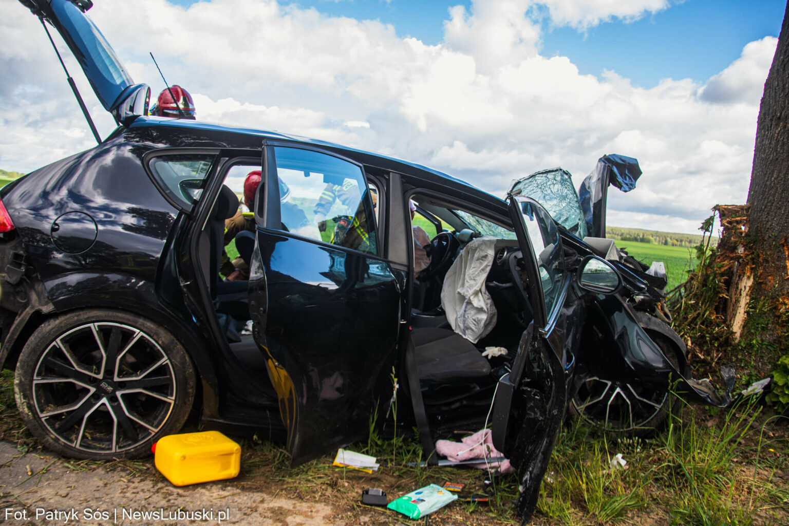wypadek na DK32 - Wypadek koło Zielonej G&oacute;ry