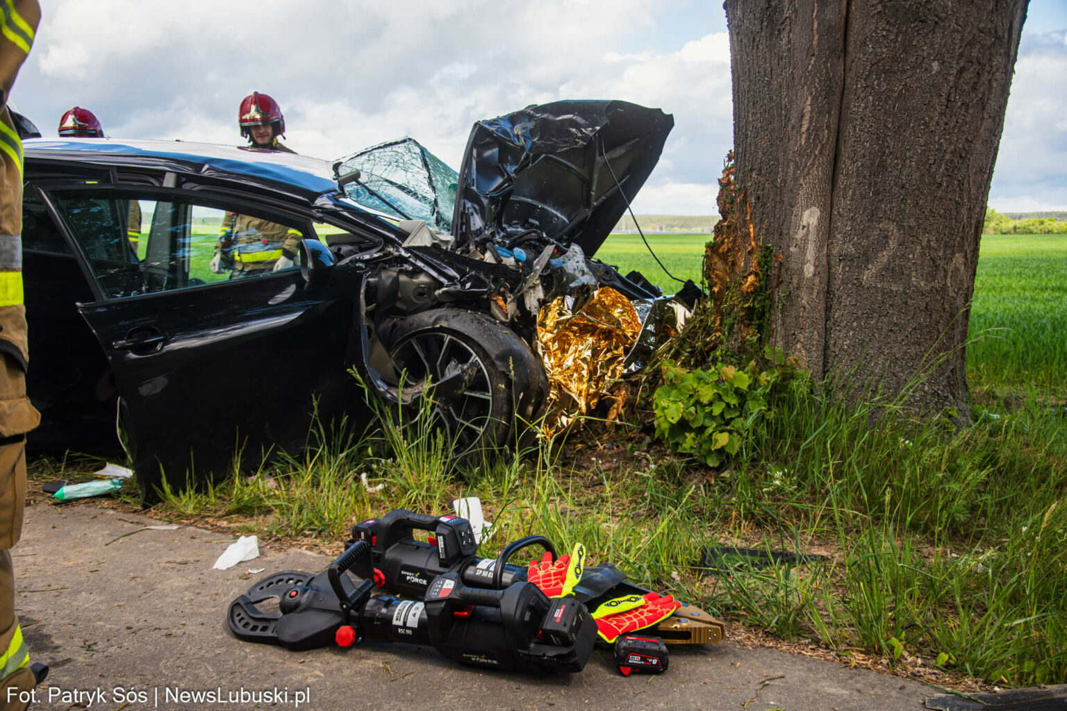 wypadek na DK32 - Wypadek koło Zielonej G&oacute;ry
