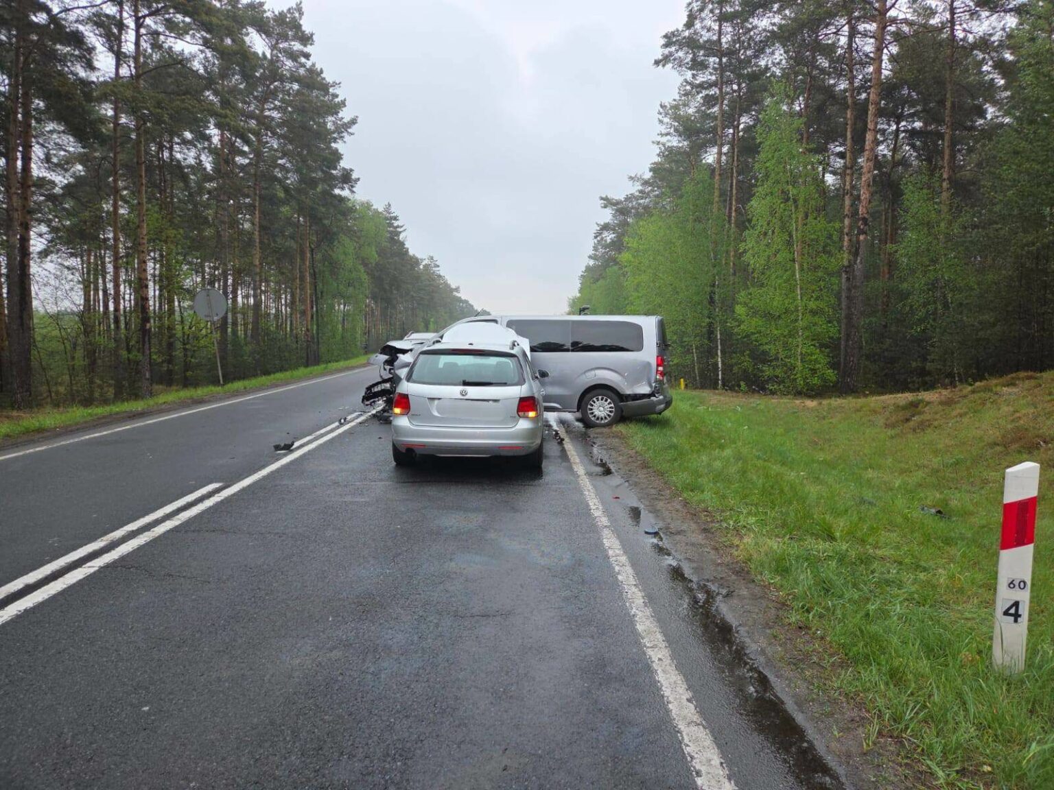 wypadek DK32 Zielona G&oacute;ra - zakaz prowadzenia pojazd&oacute;w