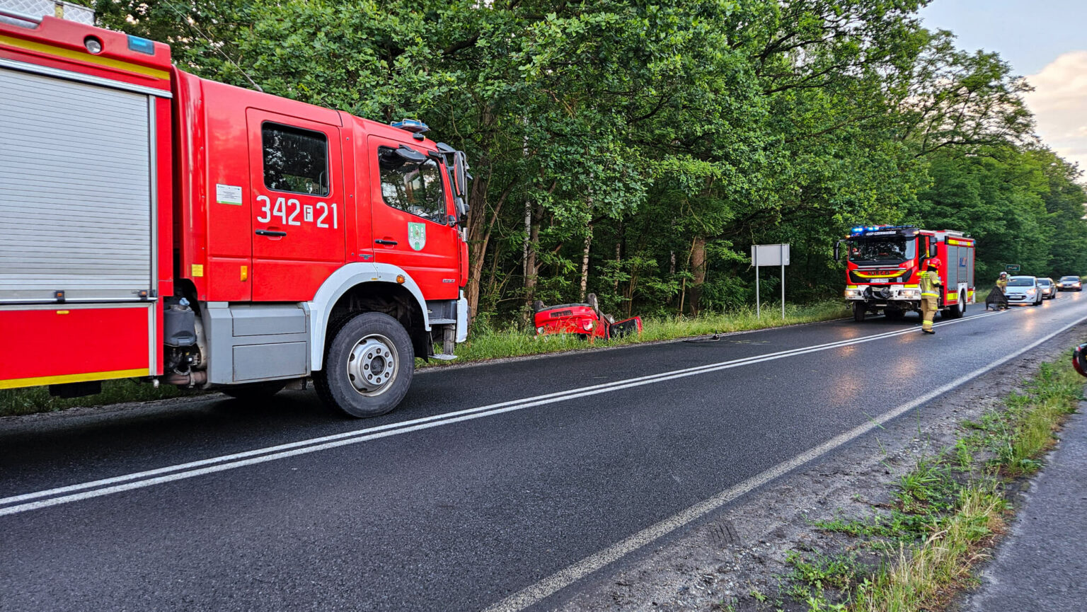 Wypadek na DW280 Zielona G&oacute;ra - wypadek Płoty