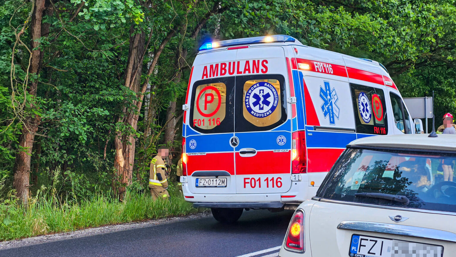 Wypadek na DW280 Zielona G&oacute;ra - wypadek Płoty