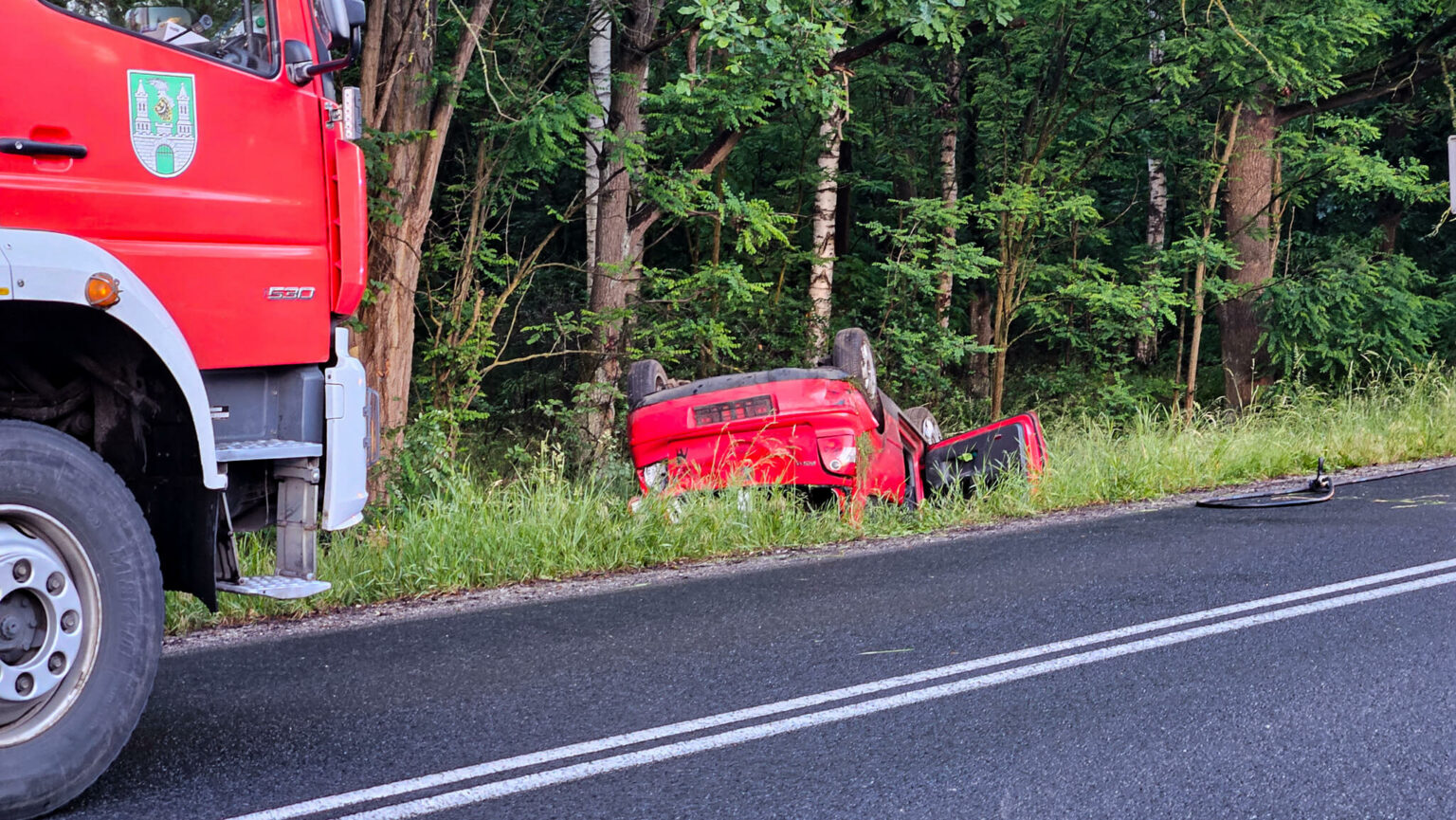 Wypadek na DW280 Zielona G&oacute;ra - wypadek Płoty