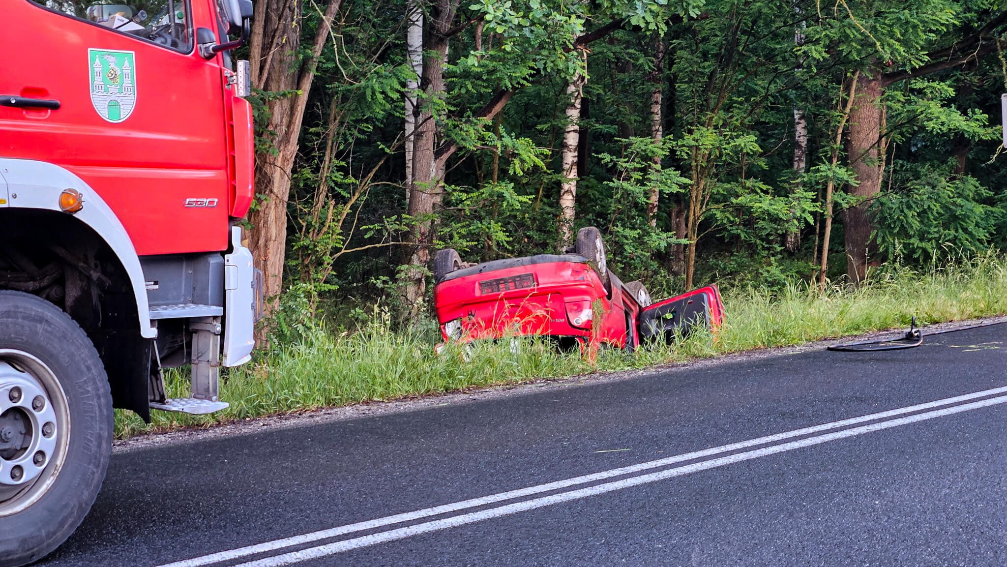 Wypadek na DW280 Zielona Góra - wypadek Płoty